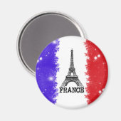 France Round Magnet (Vorderseite/Rückseite)