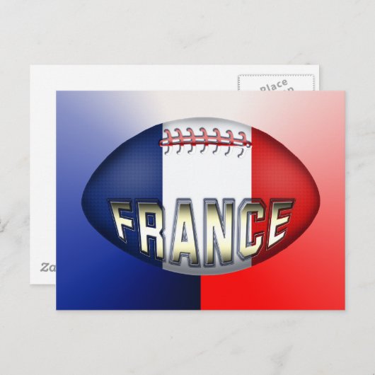 France Rugby Ball Postkarte (Vorne/Hinten)