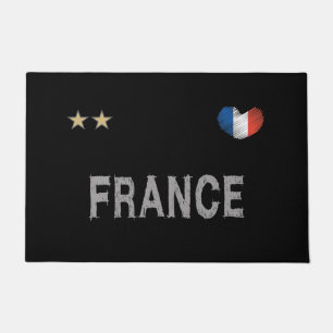 France Soccer Football Fan Shirt Herz Fußmatte