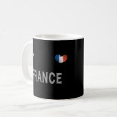France Soccer Football Fan Shirt Herz Kaffeetasse (Vorderseite Links)
