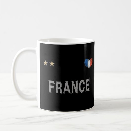 France Soccer Football Fan Shirt Herz Kaffeetasse (Links)