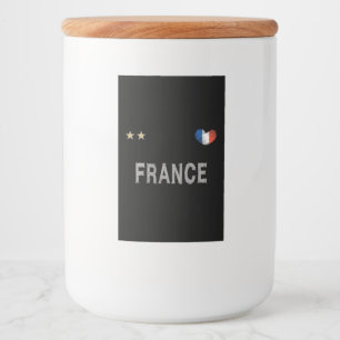 France Soccer Football Fan Shirt Herz Lebensmitteletikett