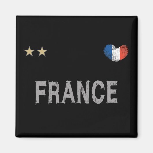 France Soccer Football Fan Shirt Herz Magnet (Vorne)
