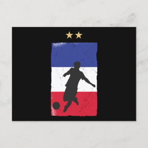 France Soccer Jersey Football Fan Französische Fla Postkarte