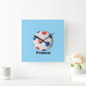 France Soccer Quadratische Wanduhr (Zuhause)