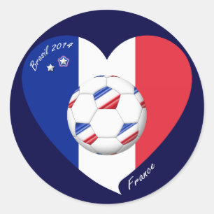 „FRANCE“ Soccer Team. Fußball von Frankreich  Runder Aufkleber