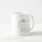 France Stylized Skyline | Benutzerdefinierter Slog Kaffeetasse (VorderseiteRechts)