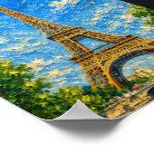 France: Sunny Eiffel Tower Art Souvenir Poster (Ecke)