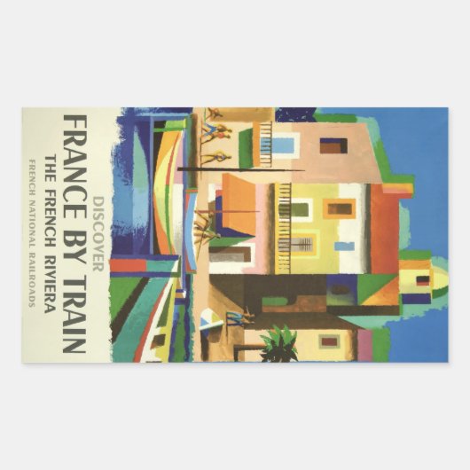 FRANCE Vintage Reiseaufkleber Rechteckiger Aufkleber (Vorderseite)