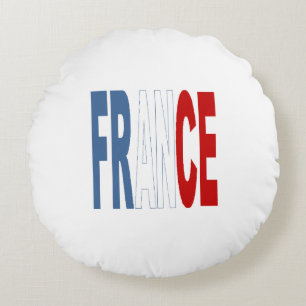 FRANCE White Round Cushions Rundes Kissen