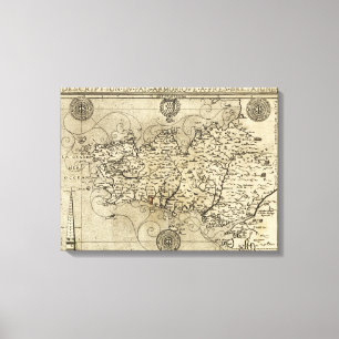 FrancePanoramic MapFrance Leinwanddruck