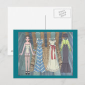 Frances, Art Deco Lady of 1937 Paper Doll Postcard Postkarte (Vorne/Hinten)