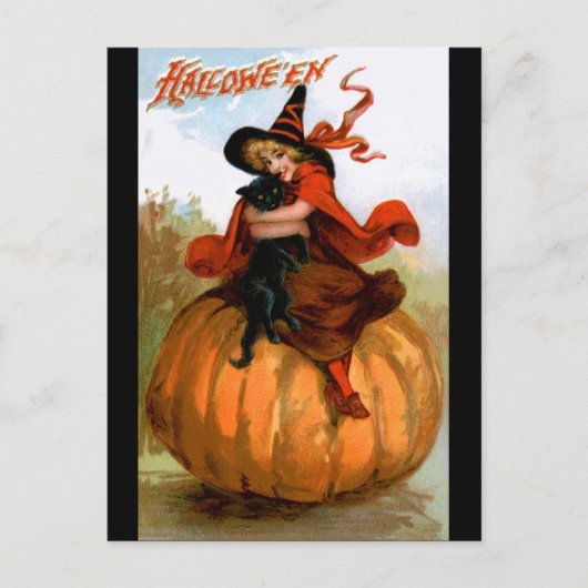 Frances Brundage: Halloween Hexe Postkarte (Vorderseite)