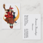 Frances Brundage: Hexe auf Sichel-Mond Visitenkarte (Vorne/Hinten)