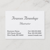 Frances Brundage: Hexe auf Sichel-Mond Visitenkarte (Rückseite)