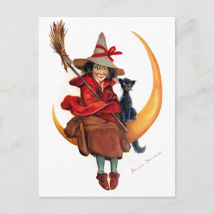 Frances Brundage: Hexe auf Sichelmond Postkarte