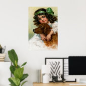 Frances Brundage: Mädchen mit Hund Poster (Heimbüro)
