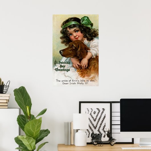 Frances Brundage: Mädchen mit Hund Poster (Heimbüro)