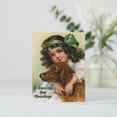 Frances Brundage: Mädchen mit Hund Postkarte (Stehend Vorderseite)