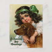 Frances Brundage: Mädchen mit Hund Postkarte (Vorderseite)