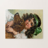 Frances Brundage: Mädchen mit Hund Puzzle (Horizontal)