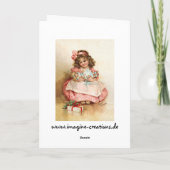 Frances Brundage - Mädchen mit Puppe Feiertagskarte (Rückseite)