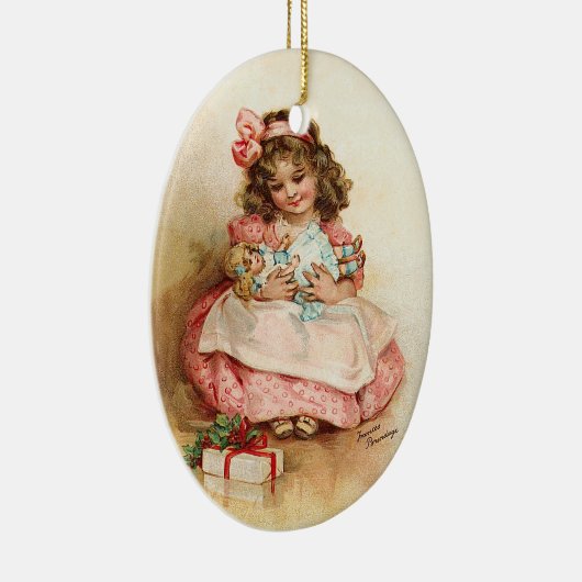 Frances Brundage - Mädchen mit Puppe Keramik Ornament (Rechts)