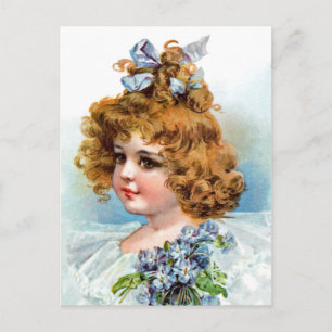 Frances Brundage - Porträt eines Blumenmädchens Postkarte