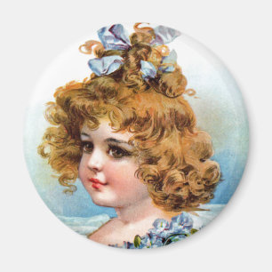 Frances Brundage - Porträt eines blumigen Mädche Magnet