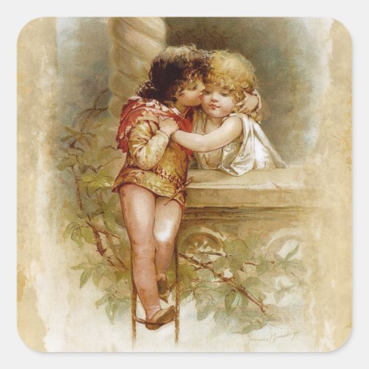 Frances Brundage: Romeo und Julia Quadratischer Aufkleber (Vorderseite)