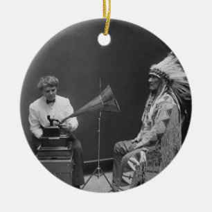 Frances Densmore Audio Recording Blackfoot Chief Keramikornament