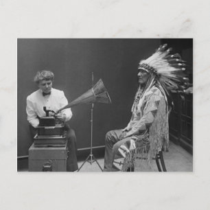 Frances Densmore Audio Recording Blackfoot Chief Postkarte