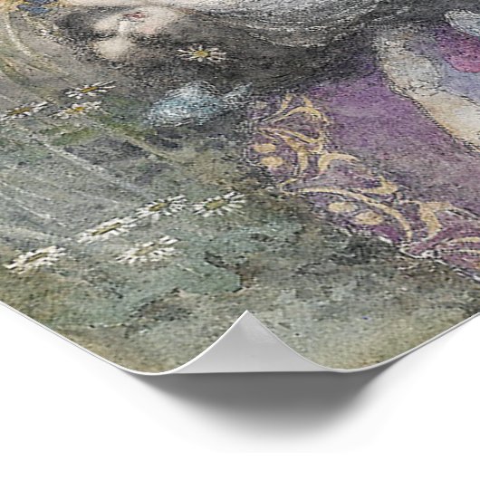 Frances MacDonald's "Girl with Blue Butterflies" Poster (Ecke)