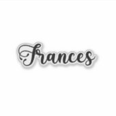 Frances Name - Handgeschriebene Kalligrafie Aufkleber (Vorderseite)
