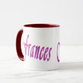 Frances, Name Logo, Maroon Combo Kaffee Tasse (Vorderseite Links)