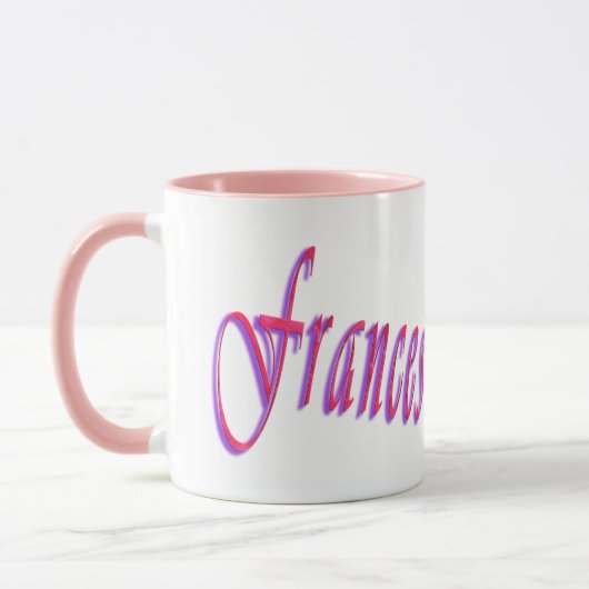 Frances, Name-Logo, rosa Combo-Kaffee-Tasse Tasse (Links)