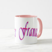 Frances, Name-Logo, rosa Combo-Kaffee-Tasse Tasse (VorderseiteRechts)