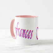 Frances, Name-Logo, rosa Combo-Kaffee-Tasse Tasse (Vorderseite Links)