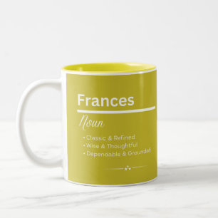 Frances Personalisierter Mädchenname Bedeutung Kaf Zweifarbige Tasse