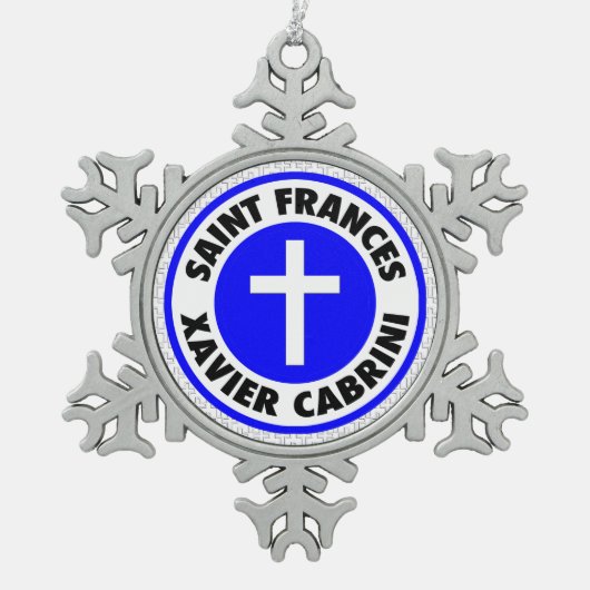 Frances Xavier Cabrini Schneeflocken Zinn-Ornament (Vorderseite)