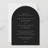 Francesca Black Classic Wedding Einladung (Vorderseite)