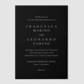 Francesca Black Classic Wedding Pergament Einladungen (Vorderseite)