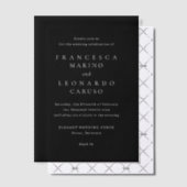 Francesca Black Classic Wedding Pergament Einladungen (Versetzt (Einladung))