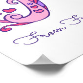 Francesca Initial F Doodle Herz Art Name bedeutet Poster (Ecke)