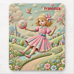 FRANCESCA ~ Pastel Embroidery ~ Mousepad