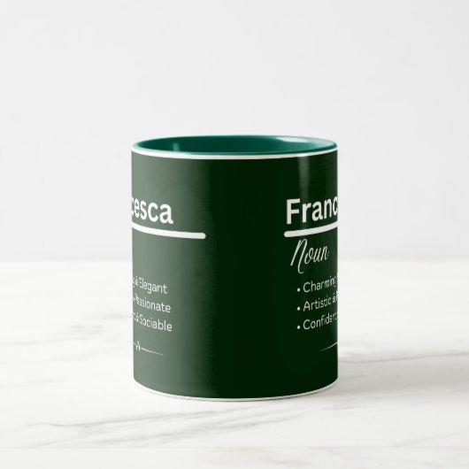 Francesca Personalized Name Coffee Mug Zweifarbige Tasse (Mittel)