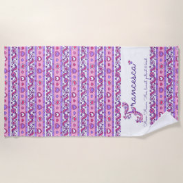 Francescanamensbedeutungs-Blumenherz-Rosatuch Strandtuch