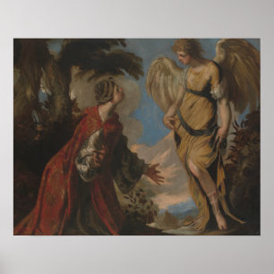 Francesco Maffei - Hagar und der Engel Poster