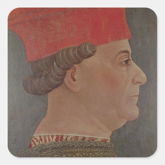 Francesco Sforza Herzog von Mailand Quadratischer Aufkleber (Vorderseite)