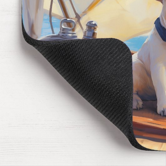 Franchie auf einer Yacht Mousepad (Ecke)